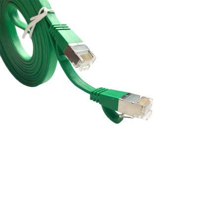 Bảo vệ FTP Bản vá dây phẳng Ethernet Cat5e Cat6 Cat6A với đầu nối RJ45